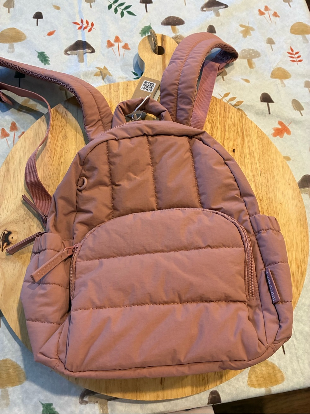 Quilted Mauve Womenโs Backpack โ Casual Everyday Pack